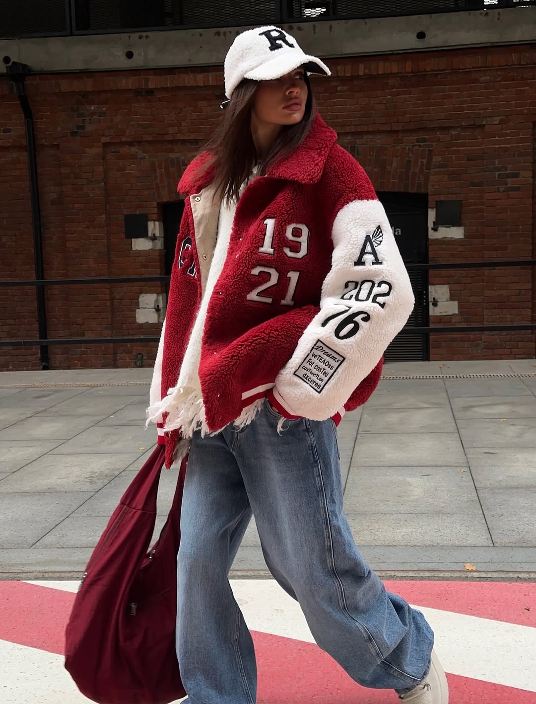 The Varsity Rouge Sherpa Jacket