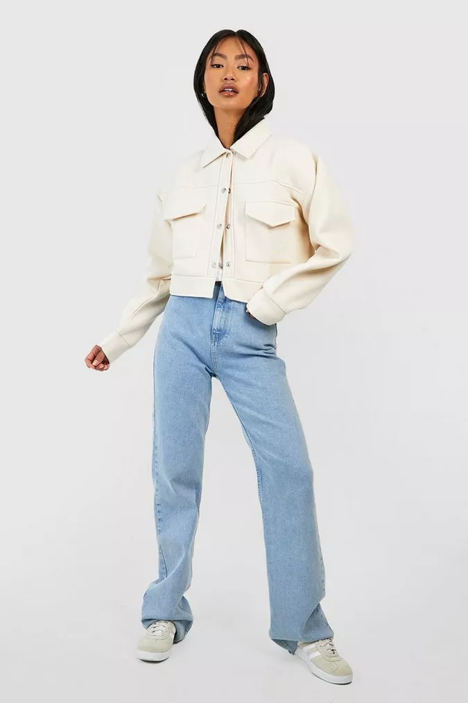 Neutral Utility Cropped Jacket