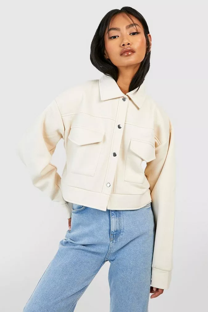 Neutral Utility Cropped Jacket