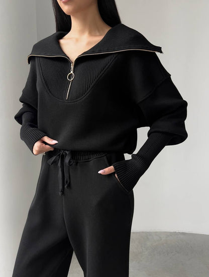 Half-Zip Knit Co-Ord Set