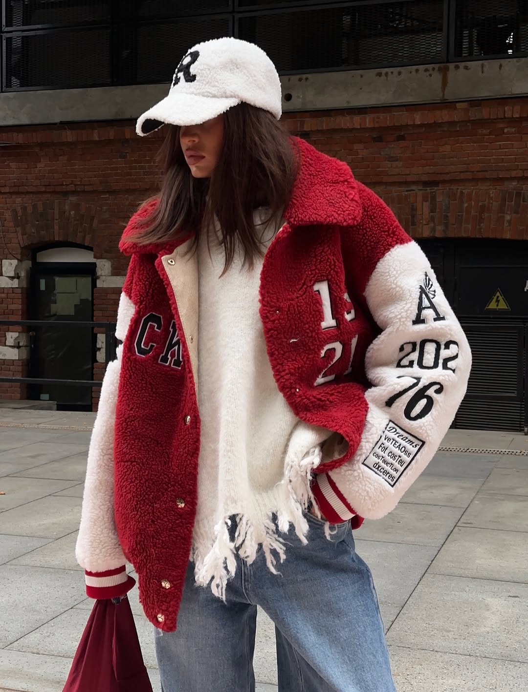 The Varsity Rouge Sherpa Jacket