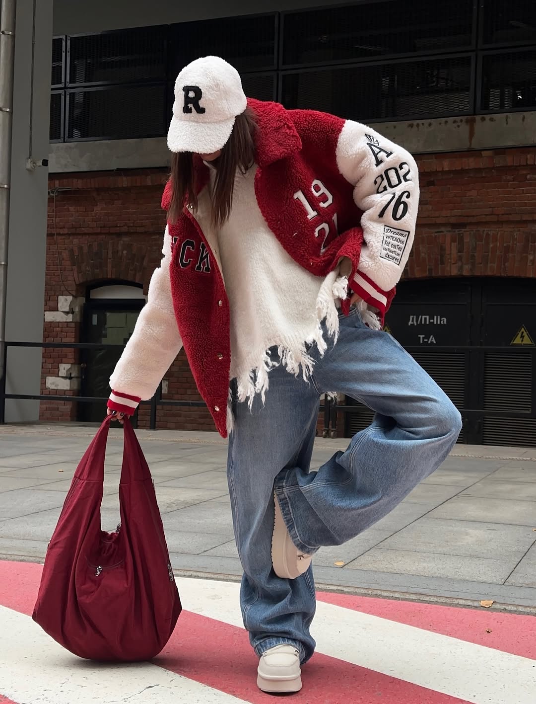 The Varsity Rouge Sherpa Jacket