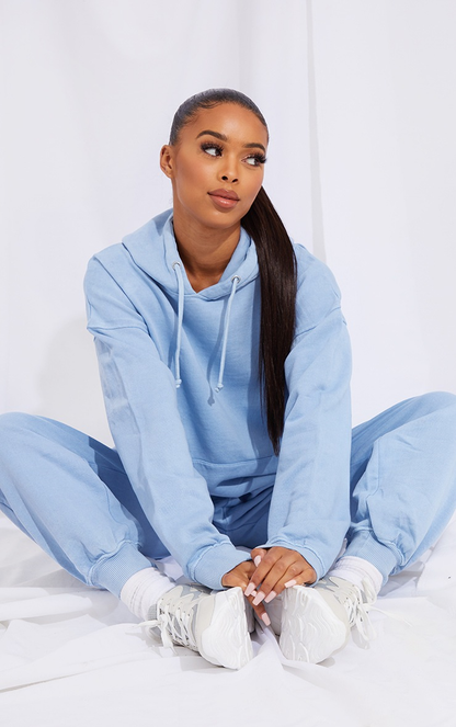 Washed Light Blue Comfort Co-Ord Set